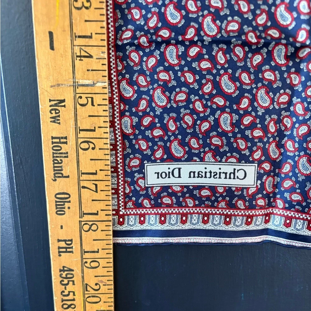 Christian Dior VTG Classic Paisley Square Scarf
